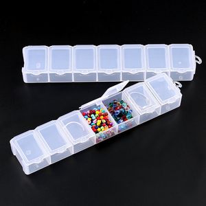 Jewelry Stand 7 slots rectangle Container Compartment Plastic Storage Box Case jewelry box for Beads earrings packaging display1PCS 230517