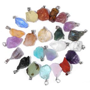 Pendant Necklaces Natural Stone Rough Mineral Quartz Crystal Agate Gems Pendants Fit Diy Necklace Earrings Accessori Costume Dhgarden Dhshu