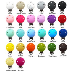 Chenkai 10PCS Silicone Round DIY Baby Pacifier Dummy Teether Soother Nursing Jewelry Toy Accessory Holder Teething Clips C0924258s