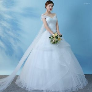 Sukienka ślubna U1037 Słodka pamięć księżniczka Proste białe światło sukienki ślubne koronki u kobiety długie vestidos dziewczęta po studio