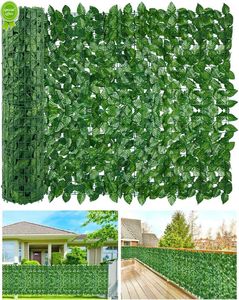 New Artificial Leaf Screening Roll Privacy Fence Wall Screen Hedge Fence Ivy Vine Leaves Decor per la decorazione del giardino all'aperto