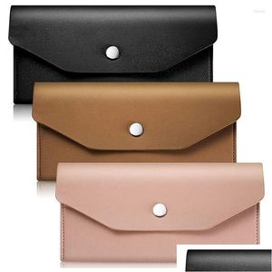 Gift Wrap 3 Pieces Cash Envelopes Wallet Waterproof Flat Metal Snap Reusable Purse For Drop Delivery Home Garden Festive Par Dhyjo