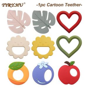 Baby Teethers Toys 1PC Cartoon Leaf Massaggiagengive in silicone BPA Free Cute Food Grade Ciondolo Dentizione Sonaglio per accessori 230518