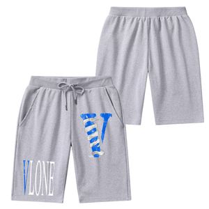 VLONE2023 Casual Shorts Boys 'Summer Loose Elastic Capris All Cotton Pants Straight Leg Sports Pants Fashion Brand