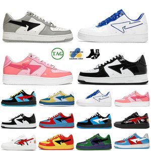 2023 Luxury stas sk8 Designer Casual Shoes STA SK8 Women Men Fashion Patent Leather Black ABC Camos Blue Color Camo Combo Pink Green Orange Sports Platform Trainers