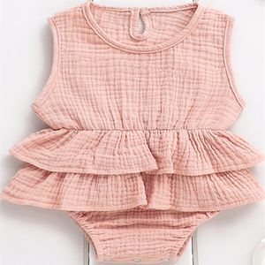Fashion Casual Slim Solid Newborn Kid Baby Girl Clothes Sleeveless Swimsuits Beachwear Tutu Outfit 0-2Y Lovely260A