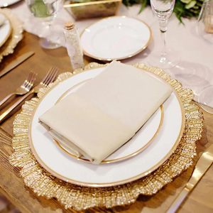 Piatti 10 Pz Gold Charger Reef Plate Chargers Per La Cena In Plastica Decorativa Da Tavola