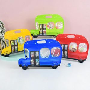 Present Wrap 5st Cartoon Car Shape Candy Bags Cookie Snack Plastic Kids Birthday Festival Party Favor Packaging Bag Decor Supplies