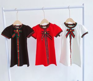 Nette Baby Mädchen Kariertes Hemd Kleider Sommer Kinder Kurzarm Kleid Baumwolle Kinder Drehen-unten Kragen Shirts Röcke Mädchen kleid