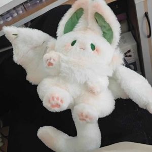 Stuffed Plush Animals Magical Spirit Rabbit Plush Toy White Bat Cute Animal Creative Funny Plushie Stuffed Pillow Soft Bunny Kid Girl Birthday Gift Z0518