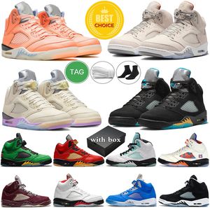 With Box 5 men basketball Shoes 5s Orewood Brown Aqua Sail Suede Red Crimson Bliss Racer Blue Bordeaux UNC Gore Tex Noir Fire Red mens trainers sports sneakers