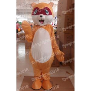 Traje de mascote de halloween raccoão personagem personagem de anime de anime de desenhos animados
