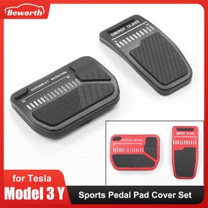 Foot Pedal Pad Cover for Tesla Model 3 Y 2023 New Design Brake Rest Sport Energy Alloy Silcone Non-Slip Performance Accelerator