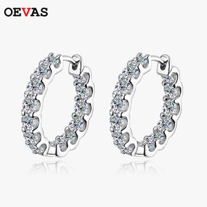 Hoop Huggie Oevas 100% 925 Sterling Silver Real 26ct Earring Hoops For Women Sparkling Wedding Party Luxury Fine Jewelry Gift 230517