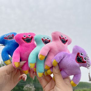 Toy factory wholesale 5-color 10cm wholesale huggy wuggy plush toy key chain cartoon game peripheral doll pendant children's gift