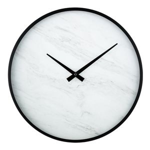 14 Orologio moderno al quarzo con cornice in metallo finto marmo