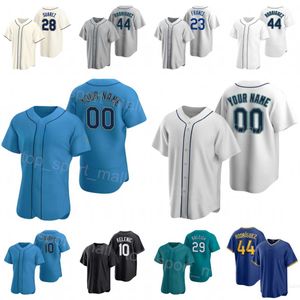 Baseball 44 Julio Rodriguez Jerseys 23 Ty France 35 Teoscar Hernandez 28 Eugenio Suarez 10 Jarred Kelenic 29 Cal Raleigh Cool Base Custom Name Number Man Woman S-S