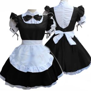Elbiseler siyah elbise sevimli lolita hizmetçi kostümleri fransız hizmetçi elbise kızları kadın amin cosplay kostüm garson hizmetçi parti sahne kostümleri