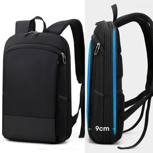 Backpack Slim Business Expandable Leisure Korean Student Schoolbag Nylon Men's Computer 14 Inches