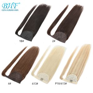 tails BHF 100% Human Hair tail Brazilian Straight Remy Magic Wrap Around tail Clip In Horsetail Extension 150g 120g 230518