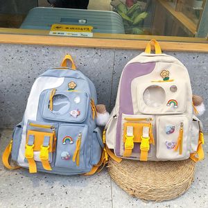 Backpack Ins School School School feminina japonesa Harajuku Ulzzang High School Student Junior Capacity Canvas