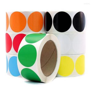 Wrap Prezent 500PCS/Roll Kolorowa etykieta Kod koloru Kopiki naklejki mogą pisać Nauczyciela Dostawy biura Opakowanie naklejka na papiery papiernicze