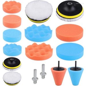 Vehicle Protectants Pack Car Polishing Sponge Kits Pads Buffing Waxing Set With Drill Adapter Care