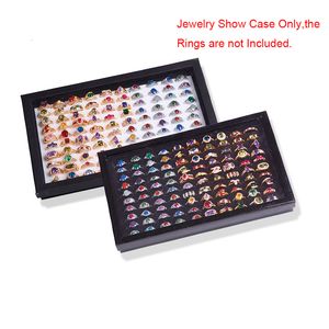 Jewelry Stand 100 Slots Rings Display Storage Box Ring Organizer Holder Show Case Casket #228405 230517