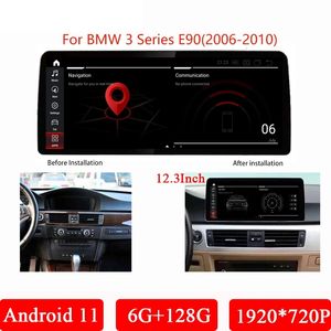 Lettore multimediale per autoradio Android 11 da 12,3 pollici Navigazione GPS 6G + 128G, 4G, Carplay per BMW E90 / E91 (2006-2010) CCC / CIC