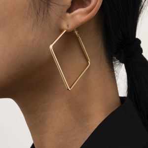 Stud Hiphop Rock Big Square Star Round Hoop Earrings For Women Fashion Jewelry Steampunk Simple Hollow Geometry Ear Hook Girl Gift Z0517