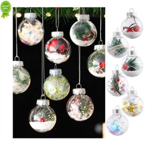 Nuovo 5Pcs Snow Globe Style Crystal Christmas Balls Albero di Natale Ornamenti appesi Pigna Scintillante Decorazione natalizia Navidad Decor