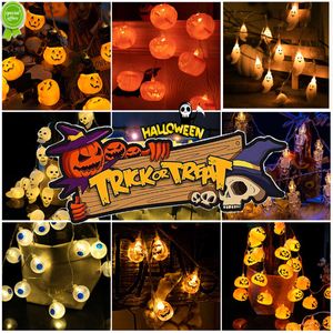 New Halloween Day Party Pumpkin Spider Bat Skull String Lights DIY Hanging Scary Halloween Decor Home Party Supplies