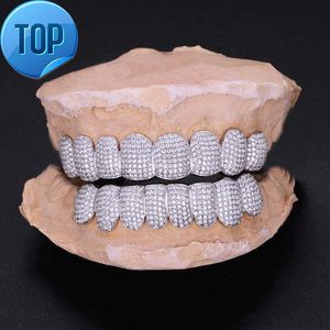 Custom High-Quality Hip Hop Jewelry Teeth 8Top 8Dowm 925 Silver Vvs Diamond Fully Iced Out Perm Cut Moissanite Grillz For Mens