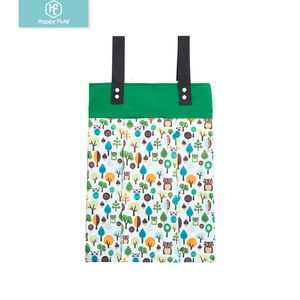 Boldes de fraldas reabastecem happyflute grande saco molhado pendurado impermeável fralda de pano de bebê Bolsa de fralda lavável Separação seca e molhada Mama Bag 55*40 cm 230518