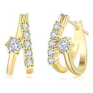 Stud Huitan Novos brincos de argola cruzada para mulheres cor de ouro simples Earrings de ouvidos de senhora elegante moderna jóias femininas zeradas z0517