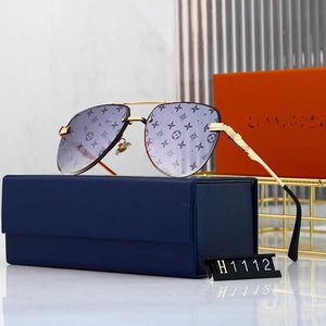 Designer LOU VUT luxo legal óculos de sol sem aro oceano sapo moda rua impressão óculos versáteis com caixa original