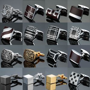 High Quality Novelty Cube Vintage Pattern Cufflinks Copper Metal Laser Engraved Cufflinks Men's French Suits Accessories Jewelry