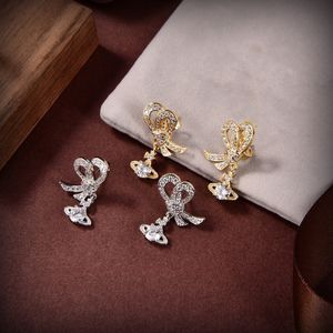 Brincos de garanhão de garanhão Mulheres de luxo de luxo de moda de alta qualidade Golding Earing Pearl String Cjeweler Westwood Woman 89
