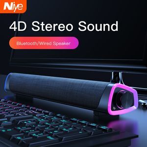 Computer Speakers 4D Computer Speaker Bar Stereo Sound Subwoofer Bluetooth Speaker For Macbook Laptop Notebook PC Music Player Wired Loudspeaker 230518