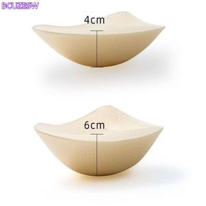 Breast Pad 2PCS Thick Latex Bra Pads Push Up Breast Enhancer Removeable Bra Padding Inserts Cups For Swimsuit Bikini Padding 230517