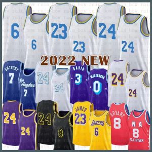 Personalizado 6 23 0 7 Jersey de basquete preto Bryant Los Angeles''Lakers''Kobe''Mamba 8 24 LeBron James Russell Westbrook Carmelo Anthony 05