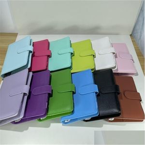 메모장 A6 노트북 바인더 6 링 나선형 비즈니스 오피스 플래너 의제 예산 바인더 Aron Color Pu Leather Erbinde Ot07U