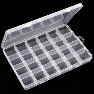 Smyckestativ 10SIZES Transparent Plastic Storage Box -fack Justerbara containerlådor Pärlor Ring Organisator Fall 230517