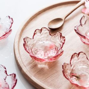 Placas Placas Cherry Blossom Sobremsert Bowls Mini Crystal Glass Brincando Molho de Soja Pequeno Lnack Servando Praquinho de Tea Velulador