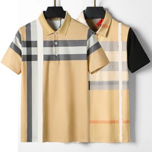ファッションメンズゴルフポロス格子縞のプリントエレガントな紳士シャツ2023ターンダウンカラープルーコットンルーズシャツメンカジュアルストリート