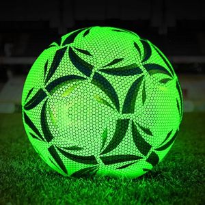 Sporthandskar stil lysande fotboll boll reflekterande natt glöd fotboll storlek 4 5 pu slip-resistenta bollar vuxna barn träning futbol 230518