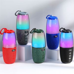 TG644 Wireless Bluetooth Speaker Portable Outdoor Dance LED Light RGB Rugby Style Design Tws Connect FM U-DISK TF Card Subwoofer Stereo Handsfree Music Houdspeaker