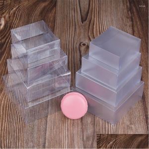 Gift Wrap 50Pcs/Lot Frosted Pvc Box Clear Transparent Plastic Boxes Storage Jewelry Handmade Soap Party For Packing Drop Del Dhkd9