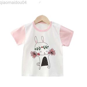 T-Shirts Neues koreanisches Kinder-T-Shirt mit Cartoon-Druck, weiche und atmungsaktive Baumwolle, Jungen-T-Shirts, Mädchen-Kleidung, Ropa De Nia AA230518