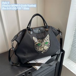 outlet ladies shoulder bags 2 cute sequined cat head cartoon handbag simple and light Oxford leisure fitness bag waterproof and wearable fashion backpack 2616#